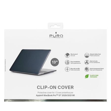 PURO Clip On - Housse pour Macbook Pro 13" (M2 2022 / M1 2021 / 2020) (noir)