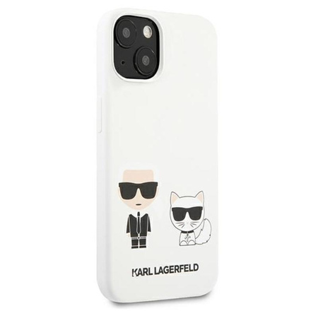 Karl Lagerfeld Silikonové pouzdro Karl & Choupette - iPhone 13 mini (bílé)