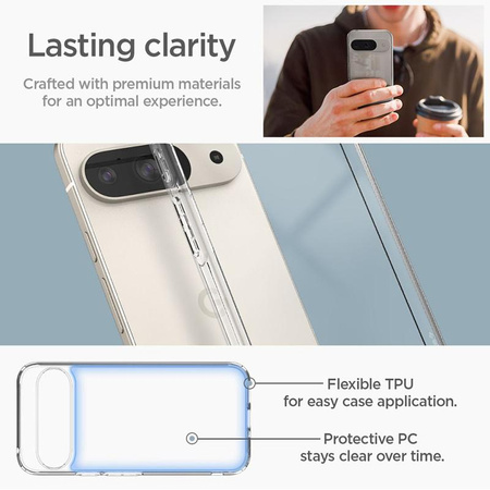 Spigen Ultra Hybrid - Étui pour Google Pixel 9 / 9 Pro (Crystal Clear)