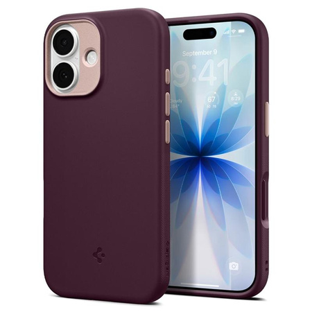 ETUI DO IPHONE 17 do MAGSAFE SPIGEN NANO ORYGINALNE BURGUNDOWE ELEGANCKIE