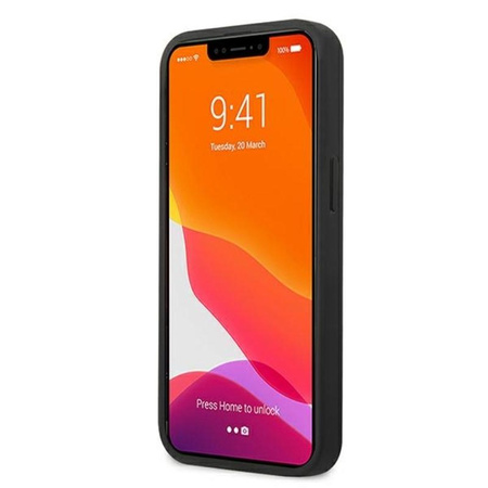 Karl Lagerfeld Saffiano Ikonik Patch - pouzdro na iPhone 13 mini (stříbrné)