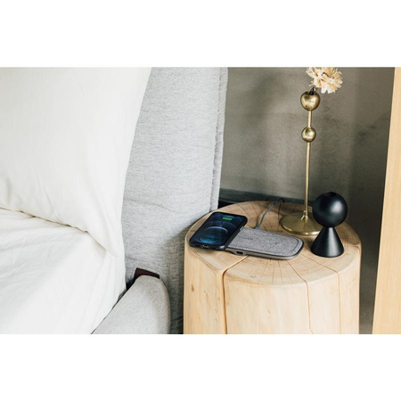 Moshi Sette Q - Duales drahtloses induktives Qi-Ladegerät für iPhone und Android (Nordisches Grau)