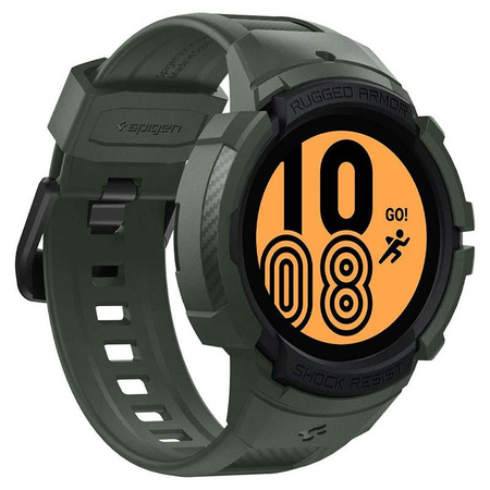 Spigen Rugged Armor Pro - Pasek + etui do Samsung Galaxy Watch 4 / 5 44 mm (Zielony/Czarny)