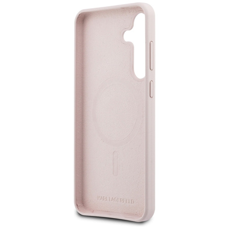 Karl Lagerfeld Silikon Karl & Choupette Heads MagSafe – Pouzdro Samsung Galaxy S25 FE (růžová)