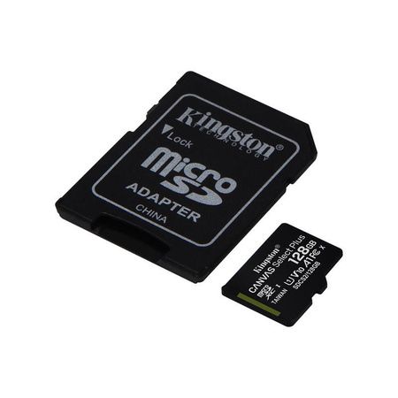 Paměťová karta Kingston Canvas Select Plus microSDXC - 128 GB A1 Class 10 UHS-I U1 V10 100 MB/s s adaptérem