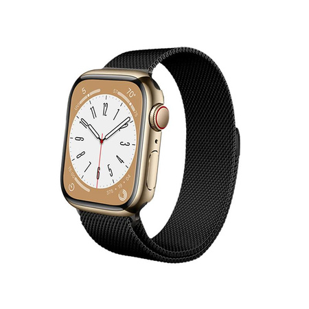 Crong Milano Steel - Rozsdamentes acél szíj Apple Watch 38/40/41 mm-es órához (fekete)