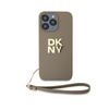 Courroie de poignet DKNY Stock Logo - Coque iPhone 15 Pro Max (beige)