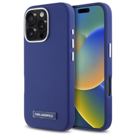 Karl Lagerfeld FW Metal Plate MagSafe - iPhone 16 Pro Case (blue)