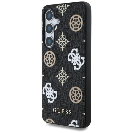 Guess 4G Imprimé motif pivoine coloré MagSafe - étui pour Samsung Galaxy S25 (noir)