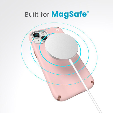 Speck Presidio2 Pro Magsafe - Coque iPhone 16e / iPhone 15 / iPhone 14 / iPhone 13 (Rose Dahlia / Cuivre Rose / Blanc)