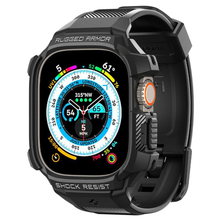 Spigen Rugged Armor Pro - Řemínek s pouzdrem pro Apple Watch Ultra 49 mm (Černá)