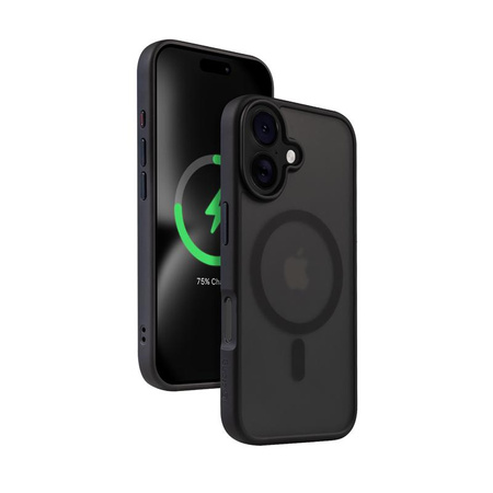 Crong Hybrid Frost MAG Cover - Case with MagSafe for iPhone 16 (black)