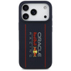 Custodia MagSafe per iPhone 17 Pro con logo verticale oversize in silicone Red Bull (blu navy)
