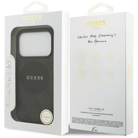Guess 4G Circle Classic Logo MagSafe – Pouzdro iPhone 17 Pro (Černá)