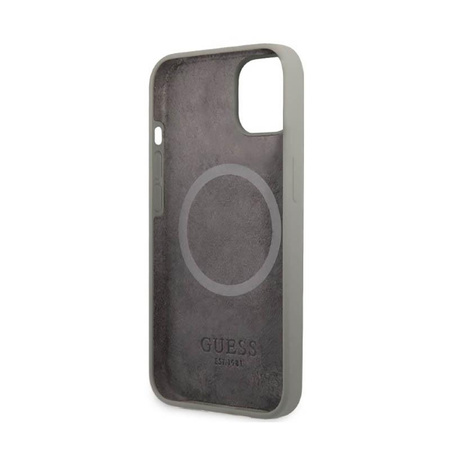 Guess Silikon Logo Platte MagSafe - iPhone 13 Mini Tasche (grau)