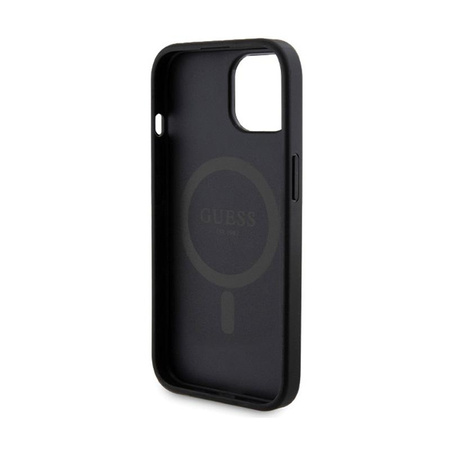 Guess Bundle Pack MagSafe 4G Metal Gold Logo - Etui + Power Bank 5000mAh MagSafe iPhone 15 (noir)