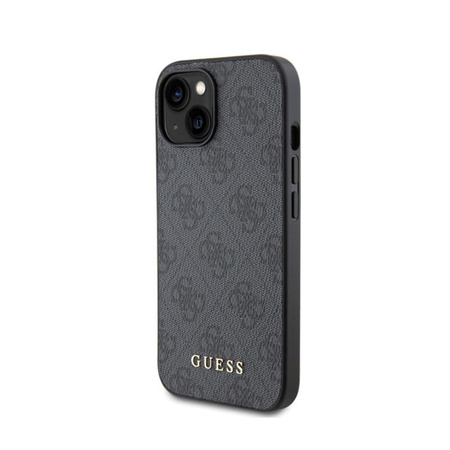 Guess 4G fém arany logó - iPhone 15 tok (szürke)