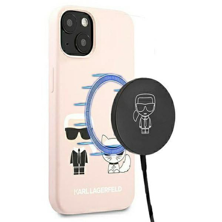 Karl Lagerfeld Slilicone Karl & Choupette Magsafe - iPhone 13 Tasche (rosa)
