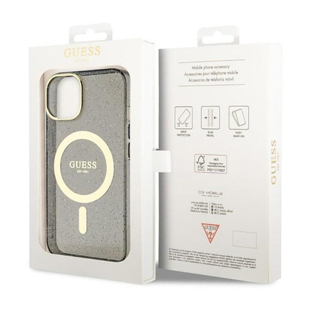 Guess Glitter Gold MagSafe - iPhone 14 Plus tok (fekete)