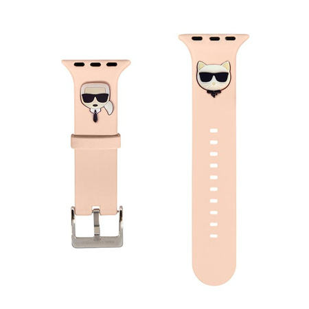 Karl Lagerfeld szilikon Karl & Choupette Heads - szíj Apple Watch 42/44/45 mm-es órához (rózsaszín)