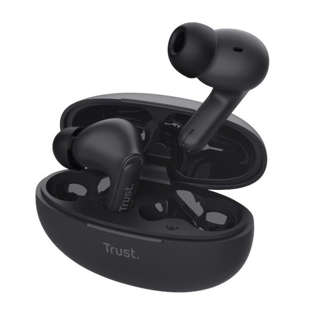 Trust Yavi - TWS écouteurs intra-auriculaires sans fil Bluetooth avec étui de chargement et ENC (noir)