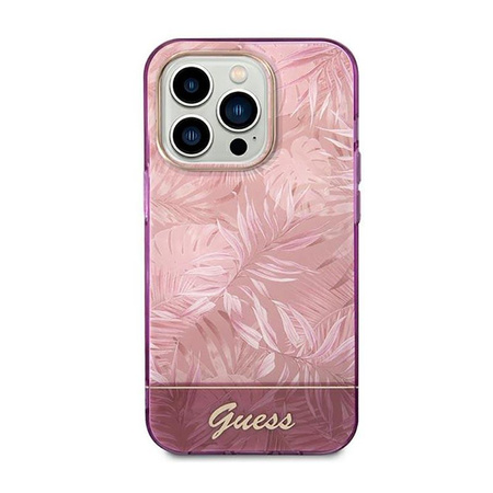 Guess Jungle Case - Coque pour iPhone 14 Pro Max (Rose)