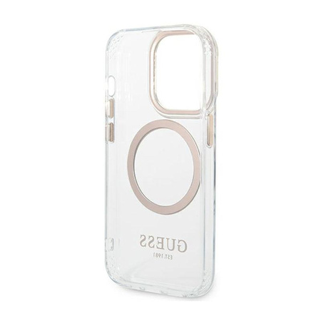 Guess Metal Outline MagSafe - Case for iPhone 14 Pro (Clear)