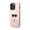 Karl Lagerfeld szilikon ikonikus Karl`s Head - iPhone 14 Pro tok (rózsaszín)