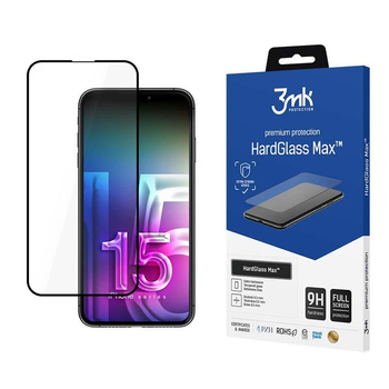 3mk HardGlass Max - Gehärtetes Glas für das iPhone 15 Pro (Schwarz)
