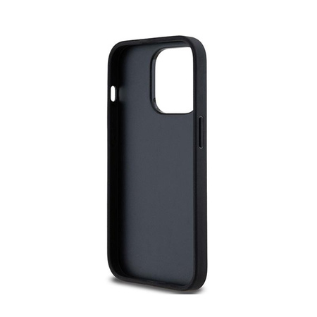 DKNY Leather Checkered Mono Pattern & Printed Stripes - iPhone 14 Pro Case (black)