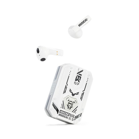 WEKOME VB07 Mecha Series - bezdrátová sluchátka Bluetooth V5.3 TWS s nabíjecím pouzdrem (bílá)