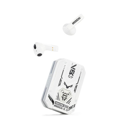 WEKOME VB07 Mecha Serie - Bluetooth V5.3 TWS kabellose Kopfhörer mit Ladetasche (Weiß)