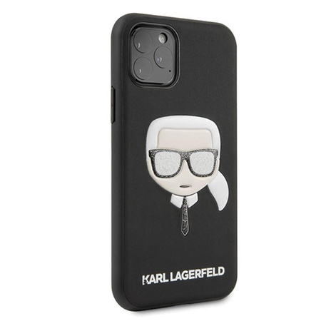 Karl Lagerfeld Iconic Embossed Glitter Case - iPhone 11 Pro Max Hülle (Schwarz)