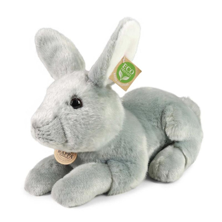 MASKOTKA PLUSZOWA DUŻY SZARY KRÓLIK REALISTYCZNY 33cm RAPPA ECO DLA DZIECKA