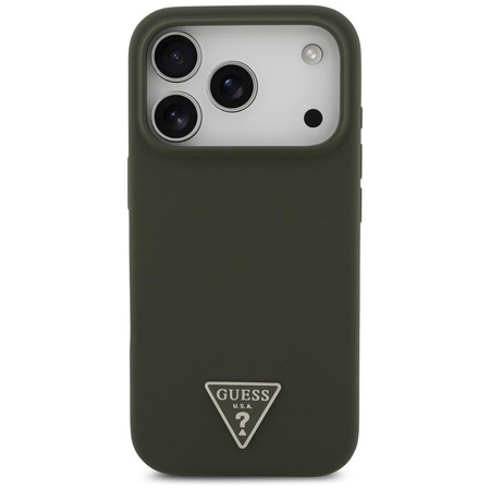 Guess Silicone Triangle Logo MagSafe - iPhone 17 Pro Case (khaki)