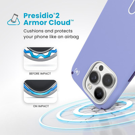 Pouzdro Speck Presidio2 Pro ClickLock & MagSafe - iPhone 16 Pro (Future Lavender / Cassis Purple / White)