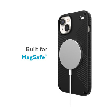 Speck Presidio2 Grip MagSafe - Anti-slip case for iPhone 14 / iPhone 13 (Black / Black / White)