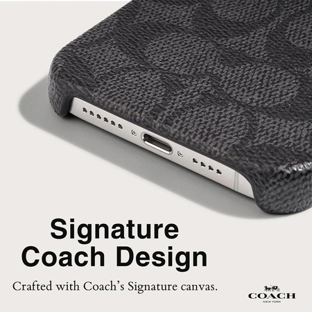 Pouzdro Coach Slim Wrap Signature C - pouzdro pro iPhone 15 Pro Max (Charcoal)