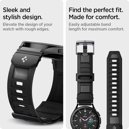 Spigen Rugged Band - Armband für Samsung Galaxy 4 / 4 Classic / 5 / Active 2 / Huawei Watch GT 2 42 mm (Schwarz)
