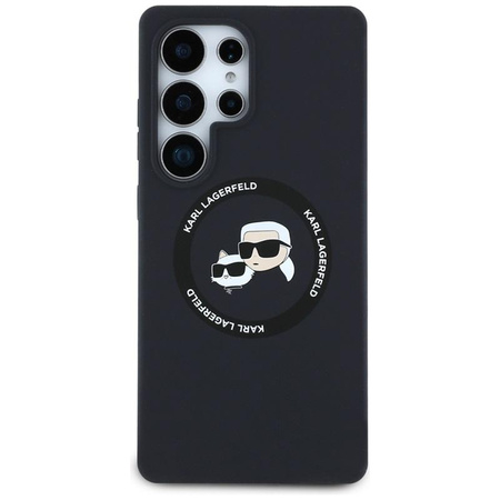 Karl Lagerfeld Silicone Double Heads And Circle MagSafe - Étui Samsung Galaxy S25 Ultra (noir)