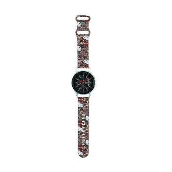 Hello Kitty szilikon címkék Graffiti - Univerzális szíj okosórához 22 mm (rózsaszín)