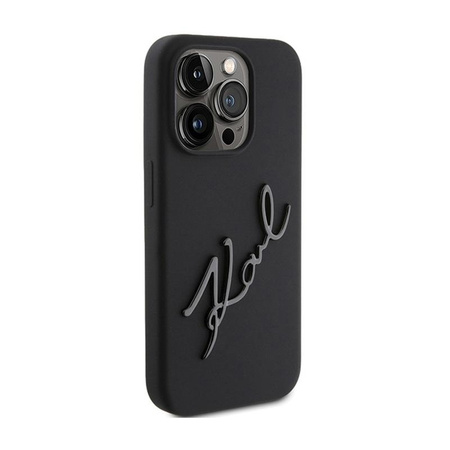 Karl Lagerfeld Silicone Karl Script - iPhone 15 Pro Tasche (Schwarz)