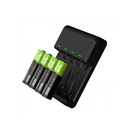 Green Cell VitalCharger - Ladegerät + 4x AA 2000mAh Ni-MH-Akkus