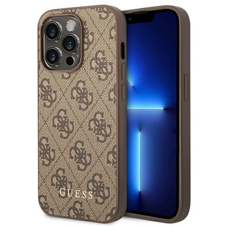 Guess 4G Metal Gold Logo - iPhone 14 Pro Case (brown)