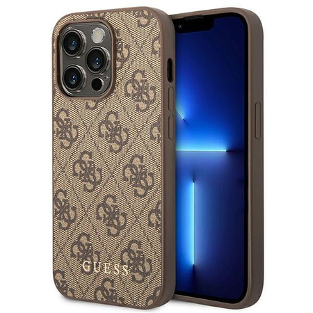 Guess 4G Metal Gold Logo Case iPhone 14 Pro Max (Brown)