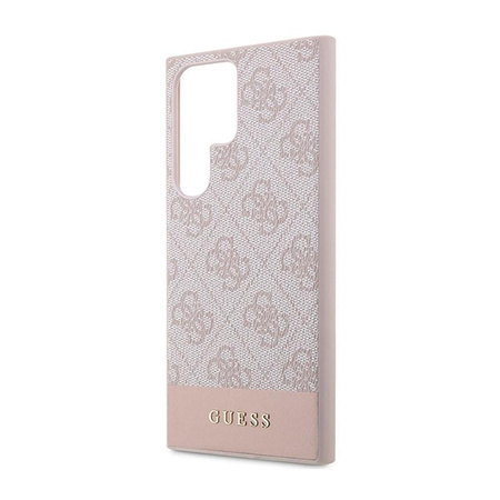 Guess 4G Bottom Stripe Metal Logo Collection - Etui Samsung Galaxy S23 Ultra (różowy)