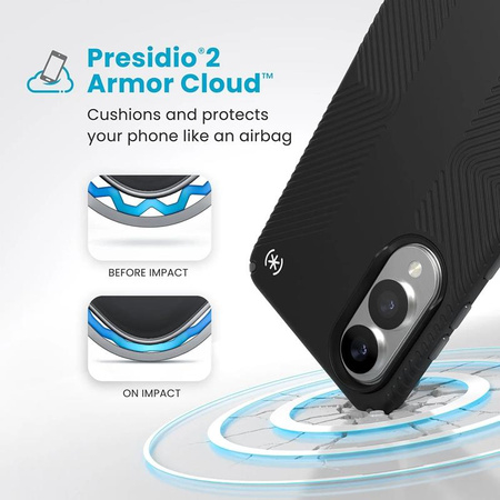 Speck Presidio2 Grip Magnet - Étui MagSafe Samsung Galaxy S25 Edge (noir/gris ardoise/blanc)