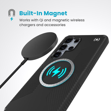 Speck Presidio2 Grip Magnet - Samsung Galaxy S25 Ultra MagSafe tok (fekete/lemezszürke/fehér)