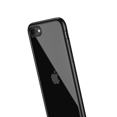 Crong Clear Cover - Etui iPhone SE (2022/2020) / 8 / 7 (czarny)