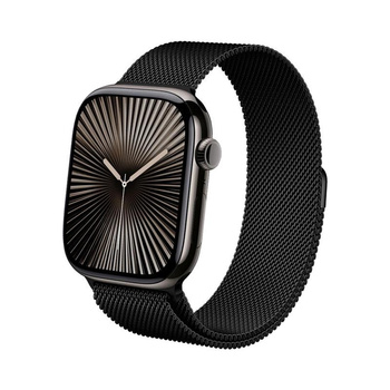 Crong Milano Steel - Stainless Steel Strap for Apple Watch 44/45/46/49 mm (black)